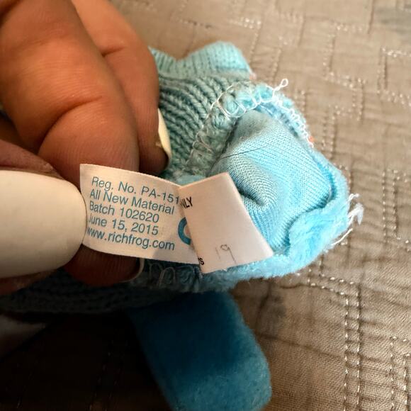 Beastly Booties Rich Frog Blue Baby Slippers Socks Sea Bird Infant 0-6 Months - Picture 8 of 9